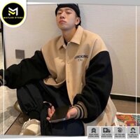 Áo Khoác Bomber nam thêu chữ ETC vải dạ lót dù có túi trong 2 lớp dày dặn form rộng unisex thu đông - SHOP MAYLAN