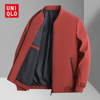 Áo khoác Bomber nam Uniqlo 2025 mùa xuân màu trơn Áo khoác nam mới đứng cổ áo khoác trung niên và người cao tuổi Công sở thông thường hàng đầu