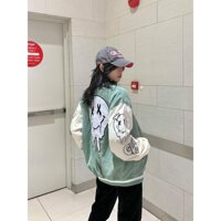 Áo Khoác Bomber Nhung Unisex - Áo Khoác Kaki Nam Nữ GONZ 4 MÀU Chất Liệu Nhung Tăm Siêu Hot - XANH