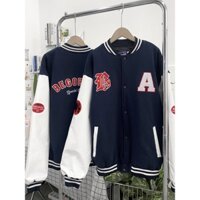 Áo khoác bomber nỉ phối da cao cấp