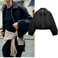 Áo Khoác Bomber Nữ Dáng Ngắn - Áo Khoác Nữ - Màu Đen - SHILA.CLOSET