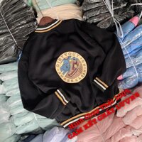 Áo Khoác Bomber Nữ Nam Couple Nỉ Bông Dày Dặn Hàng QC Áo Bomber Nữ Cardigan Nỉ Nam Nữ in CANDLES - Đen