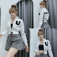 Áo Khoác Bomber Nữ Phi Xà Cừ Cao Cấp Thêu Logo Thời Trang Cực Sang Chảnh Mẫu Mới 2021