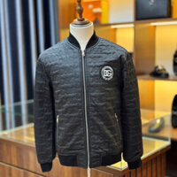 Áo khoác Bomber phao Dolce Gabbana Đen họa tiết logo DG thêu full LA