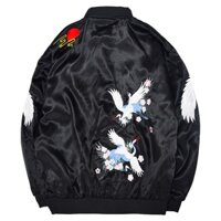 Áo khoác Bomber Thêu, Áo Bomber Thêu Hạc cực chất (cho cả nam lẫn nữ)