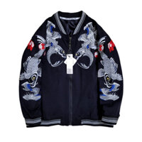 Áo khoác Bomber Thêu, Áo Bomber Thêu  Cá Chép 2 Lớp cho nam nữ