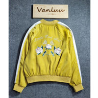 Áo khoác bomber thêu, áo bomber thêu hoa 2 lớp cực đẹp cho nữ