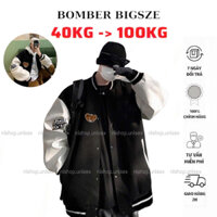Áo khoác bomber thêu hình gấu bigsize 100kg ( có clip quay cận vải )