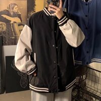 Áo khoác bomber trơn form rộng🎉𝐇𝐚̀𝐧𝐠 𝐜𝐚𝐨 𝐜𝐚̂́𝐩🎉Áo khoác bomber bóng chày unisex mặc đi chơi đi học