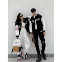 áo khoác bomber unisex, áo khoác cặp đôi Bmoody - L dưới 60kg