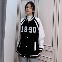 Áo khoác bomber unisex Yinxx, jacket form rộng 2 lớp màu xanh - màu đen AK11 - ĐEN