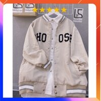 Áo khoác bomber vải nhung tăm phong cách thể thao cá tính thêu chữ Choose