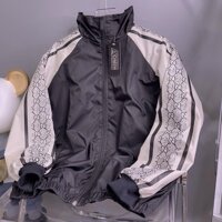 Áo Khoác Bomber Varsity Jacket Dù 2 Lớp GUC-CI Form Rộng Nam Nữ Unisex Cúc Bấm - Trẻ Trung Năng Động Ulzzang - ĐEN - XL
