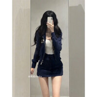 Áo khoác bomber xanh navy (có bán cả set).