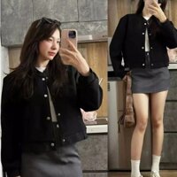 Áo Khoác Bomber.Áo Khoác Nữ Dạ Ép Dáng Ngắn Croptop Nữ Thu Đông Hót 2025