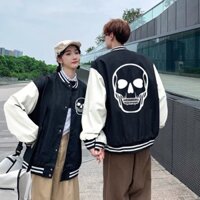 Áo khoác bóng chày bomber in hình unisex [FREESHIP] Áo bomber dày dặn, áo bomber đẹp,áo đôi đẹp, áo bomber trắng đen