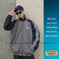 Áo khoác bóng chày form rộng vải dù cao cấp  Áo bomber thời trang Hàn Quốc dáng Unisex nam nữ - PentaQ - Màu xám - Size L Dưới 60kg
