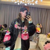 Áo khoác bóng chày nam mùa thu áo khoác thêu thanh niên cặp đôi hip-hop phong cách xe máy hàng đầu thông thường