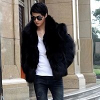 Áo khoác bông giả ấm áp Meira Áo khoác nam trẻ trung áo khoác lông thú sang trọng giả lông thú Đức đẹp trai