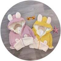 áo khoác bông tai thỏ cho bé