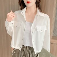 Áo khoác ca digan công sở thoải mái cho phụ nữ, kiểu dáng ngắn, cảm giác cao cấp, kích thước nhỏ, áo khoác chống nắng mỏ