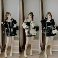 Áo khoác candigan 2 túi viền sọc caro áo khoác len freesize kiểu dáng hàn quốc áo bigsize KN từ 50kg đến 90kg Đồ đông