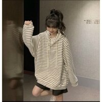 Áo khoác cặp đôi sọc ngang from rộng nón 2 lớp thời trang, áo cadigan vải nỉ ngoại cao cấp k xù k đổ lông  alo_shop