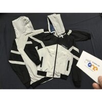 Áo Khoác Cặp Dù nón Phối vai (Xám)