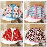Áo khoác cardigan ấm áp cho bé trai và bé gái 1-10 tuổi, áo khoác len mùa thu đông