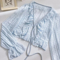 Áo khoác Cardigan chống nắng ren mùa hè dành cho nữ Áo khoác mỏng màu kẹo gió nhẹ nhàng