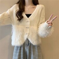 Áo Khoác cardigan Cổ Chữ v Tay Dài Phong Cách Thời Trang Mùa Thu Hàng Mới 2023 Có size Lớn 31213