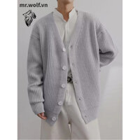 Áo Khoác Cardigan Cổ Chữ V Phong Cách Thời Trang Nhật Bản Mới Simple Fashion cardigan nam Hàn Quốc áo len nam đan áo nam đẹp bông bigsize from rộng