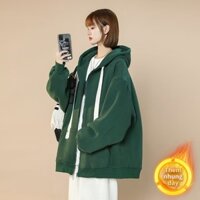 Áo Khoác Cardigan Có Mũ Trùm Dáng Rộng Thời Trang Hàn Quốc Dành Cho Nam Hàn Quốc áo hoodie unisex áo hoodie nam nữ  dài tay simple fashion áo hoodie dây kéo