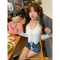 Áo khoác cardigan đan dây chống nắng cho phụ nữ, áo khoác mỏng mùa hè mới, áo sơ mi lụa lạnh điều hòa, áo đa năng, thời trang Guanzhi nam F9RH