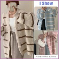 Áo Khoác cardigan Dệt Kim Họa Tiết Kẻ Sọc Thời Trang Thu Đông Hàn Quốc Mới áo sweater áo len nữ