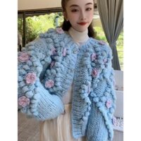 Áo Khoác cardigan Dệt Kim Họa Tiết Hoa Ba Chiều Thời Trang Mùa Thu Nhẹ Nhàng Dành Cho Bạn Nữ s 2023