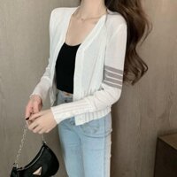 Áo khoác Cardigan dệt kim nữ mùa thu mỏng cổ chữ V Áo khoác dài tay mỏng