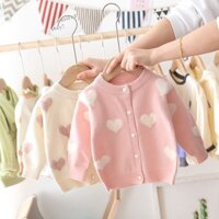 Áo Khoác cardigan Dệt Kim Thời Trang Xuân Thu Cho Bé Gái 2-9 Tuổi