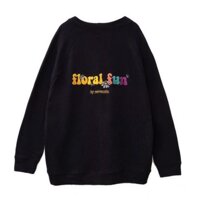 Áo khoác Cardigan FLORAL  màu XANHĐEN Nam Nữ Unisex   50K - Đen,M