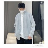 Áo Khoác Cardigan Form Rộng Chất Vải Nỉ Bông Cotton Nam Nữ Mặc Cực Cute