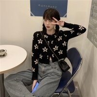 ÁO KHOÁC CARDIGAN HOA CÚC, KIỂU DÁNG CROPTOP DỄ THƯƠNG [AMORE MIO]