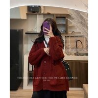 Áo khoác Cardigan len, hai túi, cúc to. From oversize mix cùng chân váy, quàn jean rách bao xinh. Chất len dày dặn. - Hà