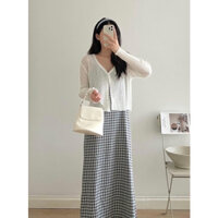 Áo khoác cardigan len mỏng dài tay dáng croptop siêu xinh