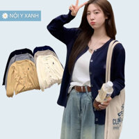 Áo khoác cardigan len NOIYXANH nữ dài tay thêu họa tiết Ngựa dáng suông màu trơn phù hợp mùa thu đông xuân ấm áp