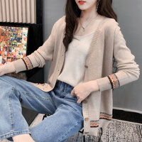 Áo khoác Cardigan len nữ họa tiết trẻ trung đủ size Đũi Việt DV36 - Kem - l