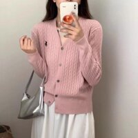 Áo khoác Cardigan len Vặn Thừng cổ chữ V thêu hoạ tiết con Ngựa thời trang cho Nữ MY2177