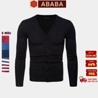 Áo khoác cardigan nam ABABA đẹp, kiểu dáng Hàn Quốc, cardigan nam, khoác len nam cổ V - Hàng nhập khẩu