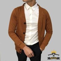 Áo khoác cardigan nam KING tay dài phong cách hàn quốc K125 K124 - Da vàng - XL 62 - 68kg  &amp;gt1m7