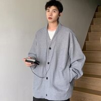 Áo khoác Cardigan nam mùa đông dáng rộng Áo len dài tay phong cách Mỹ Thương hiệu thời trang phù hợp với cặp đôi đẹp trai mặc áo khoác ngoài lười biếng