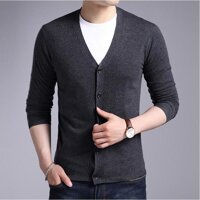 Áo khoác cardigan nam  - Xám đen - XL